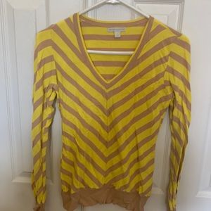 New York & Co yellow/tan stripped sweater